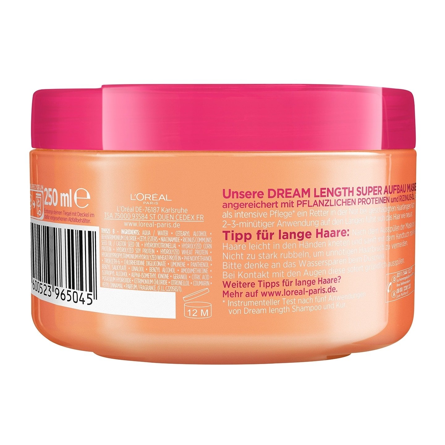 Dream Length Pflege Fur Lange Haare Dream Length Maske 250ml - Produkt Rückansicht